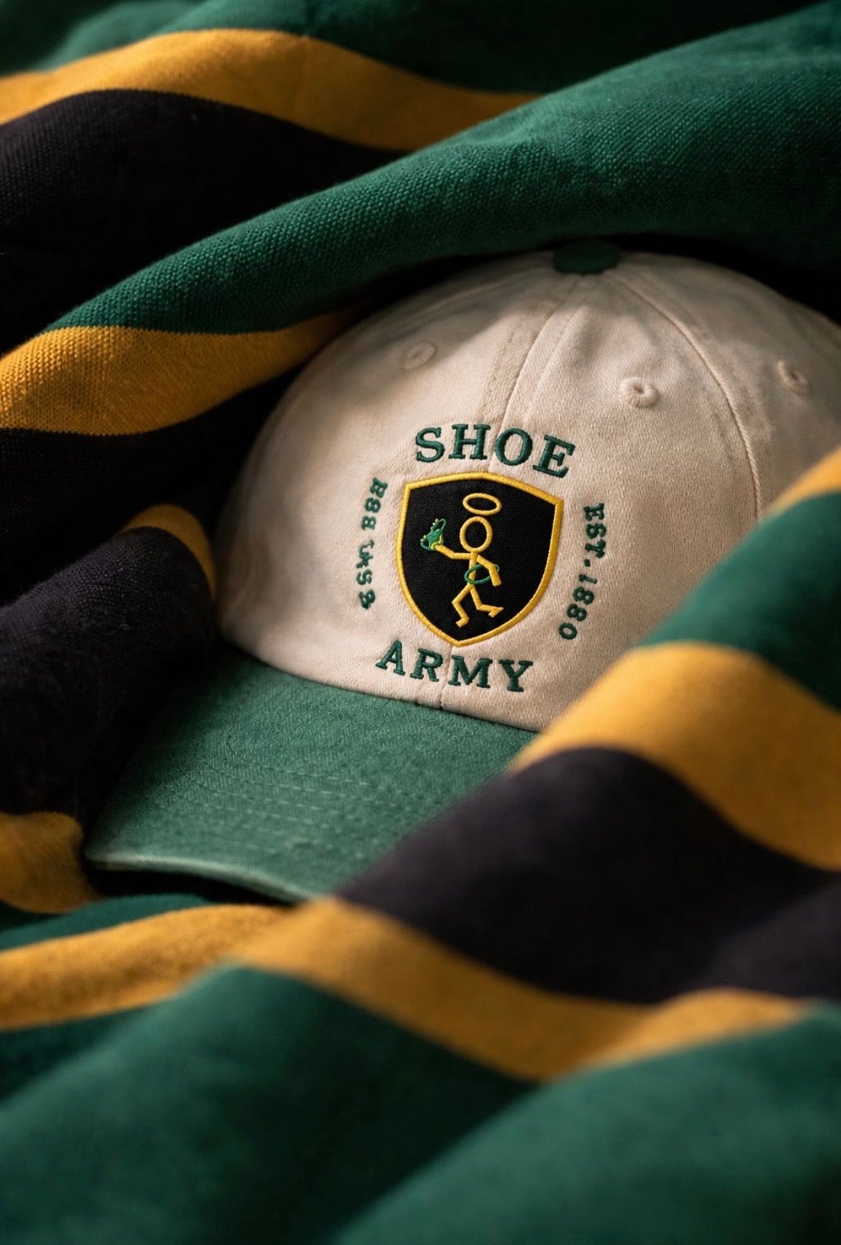 White and Green Shoe Army cap