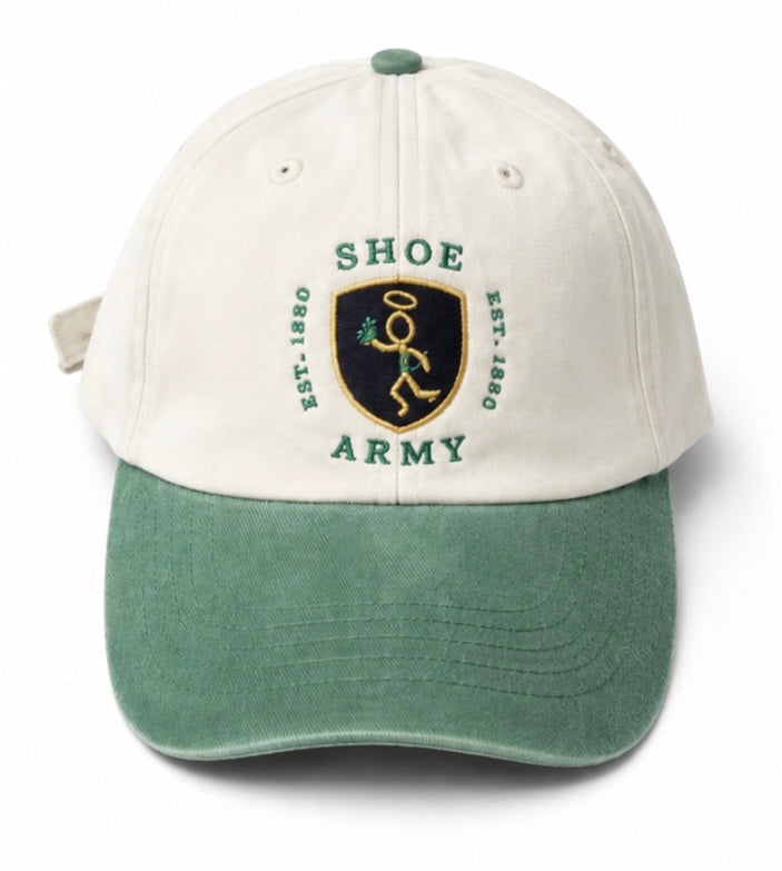 White and Green Shoe Army cap