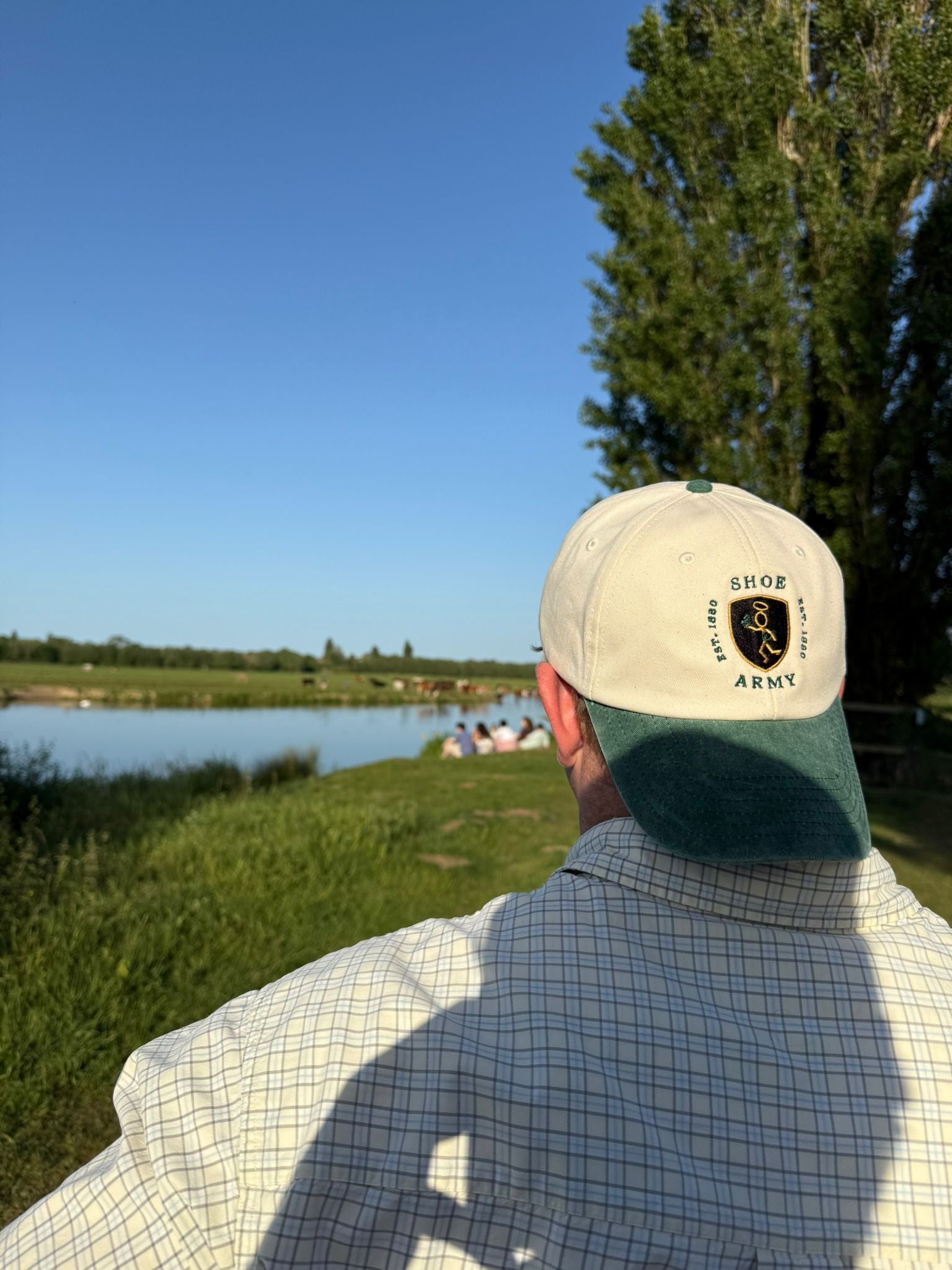 White and Green Shoe Army cap